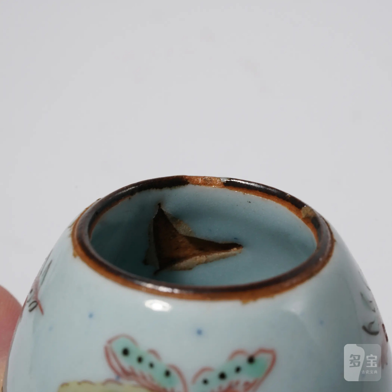 明崇祯 景德镇古渡五彩花蝶茶入 - 图14